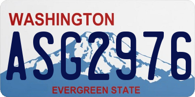 WA license plate ASG2976