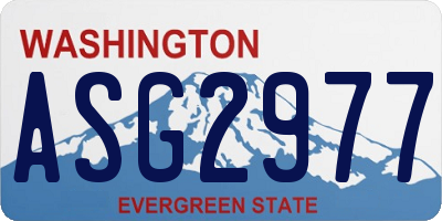 WA license plate ASG2977