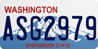 WA license plate ASG2979
