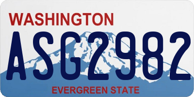 WA license plate ASG2982
