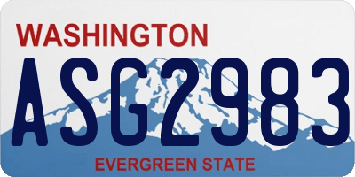 WA license plate ASG2983