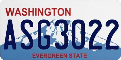 WA license plate ASG3022