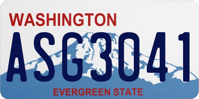 WA license plate ASG3041