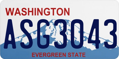 WA license plate ASG3043