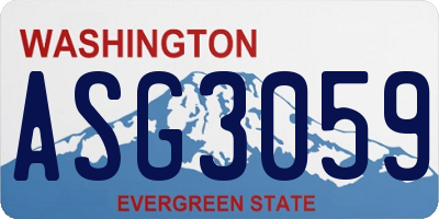 WA license plate ASG3059