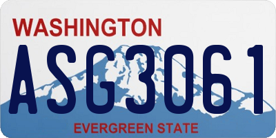 WA license plate ASG3061