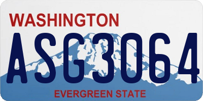 WA license plate ASG3064