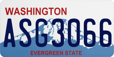 WA license plate ASG3066