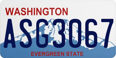 WA license plate ASG3067