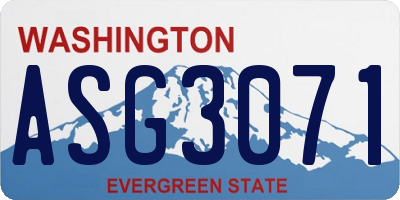WA license plate ASG3071