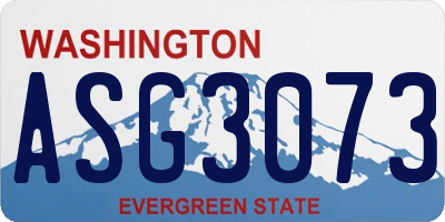 WA license plate ASG3073