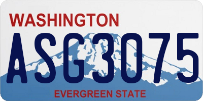 WA license plate ASG3075