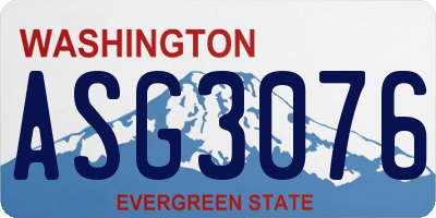 WA license plate ASG3076
