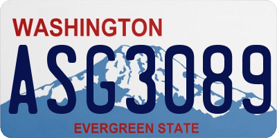 WA license plate ASG3089
