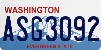 WA license plate ASG3092