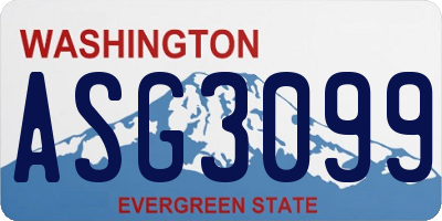 WA license plate ASG3099