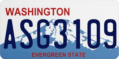 WA license plate ASG3109