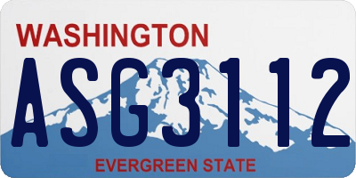 WA license plate ASG3112