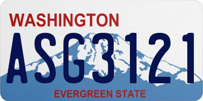 WA license plate ASG3121