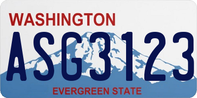 WA license plate ASG3123