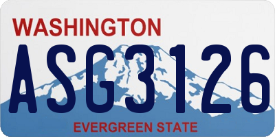 WA license plate ASG3126