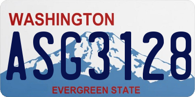 WA license plate ASG3128