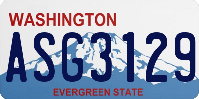 WA license plate ASG3129