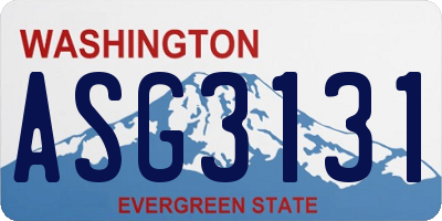 WA license plate ASG3131