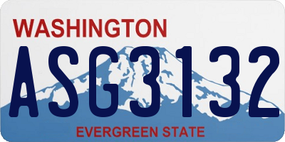 WA license plate ASG3132