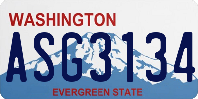 WA license plate ASG3134