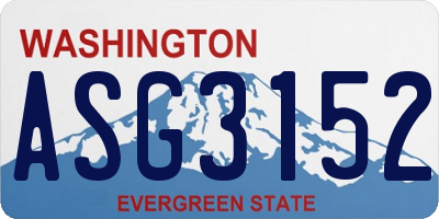 WA license plate ASG3152