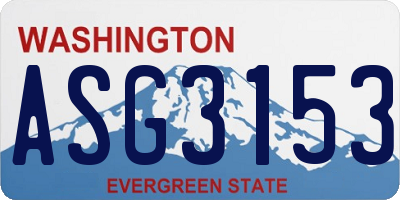 WA license plate ASG3153