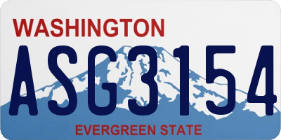 WA license plate ASG3154
