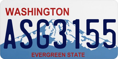 WA license plate ASG3155