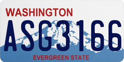 WA license plate ASG3166