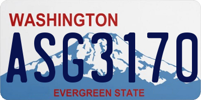 WA license plate ASG3170
