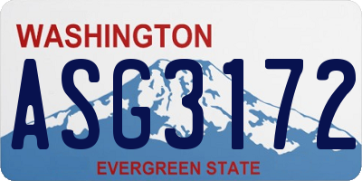 WA license plate ASG3172