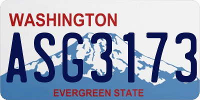 WA license plate ASG3173