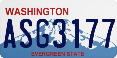 WA license plate ASG3177