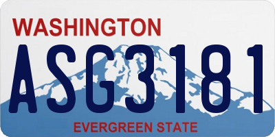 WA license plate ASG3181