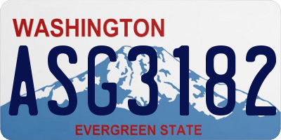 WA license plate ASG3182
