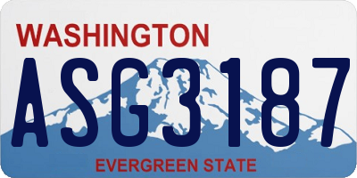 WA license plate ASG3187