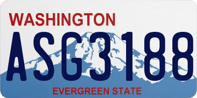 WA license plate ASG3188