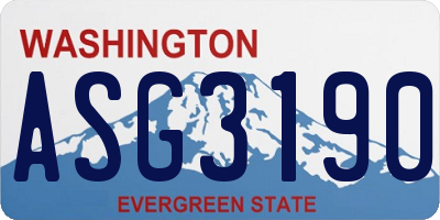 WA license plate ASG3190