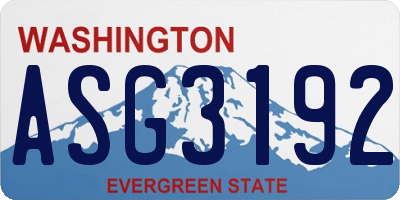 WA license plate ASG3192