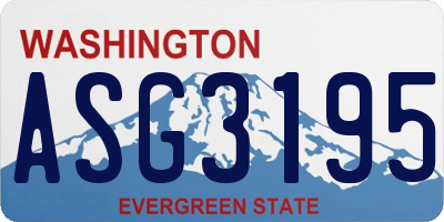 WA license plate ASG3195