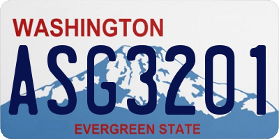WA license plate ASG3201