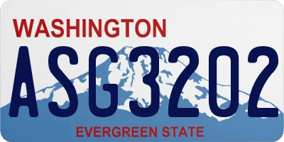 WA license plate ASG3202