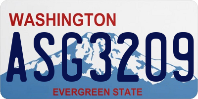 WA license plate ASG3209