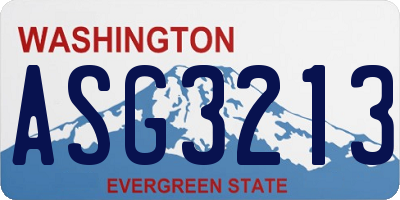 WA license plate ASG3213